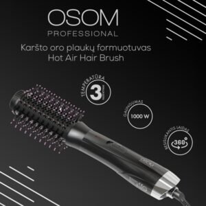 Karšto oro plaukų formuotuvas, 1000W OSOM6625S - Image 2
