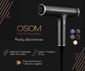 *Plaukų džiovintuvas 1800W, raudonas OSOMDF06HDRED - Image 11