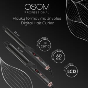 Plaukų formavimo žnyplės, 25 mm OSOM68125 - Image 2